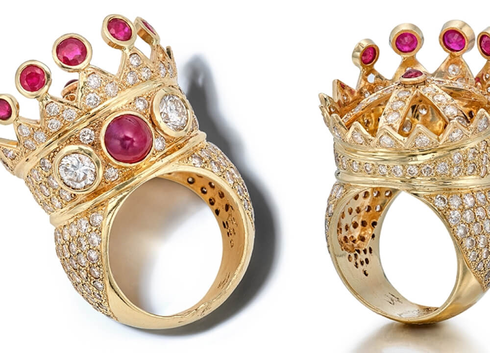 Amazon.com: 14k Rose Gold Princess Crown Ring, King Crown Shaped Ring  Jewelry : Handmade Products